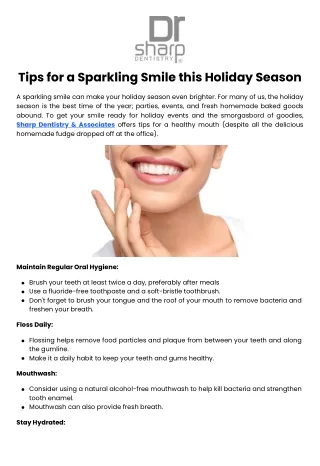 Tips for a Sparkling Smile this Holiday Season