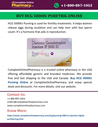 Buy HCG 5000IU Puretrig Online