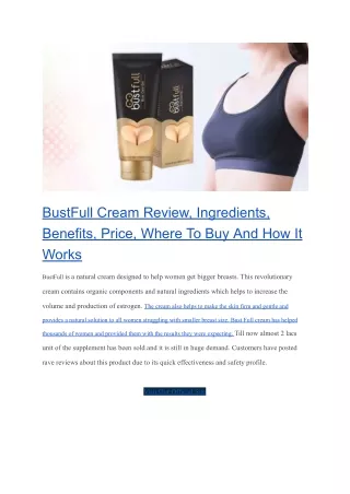 bust full cream review