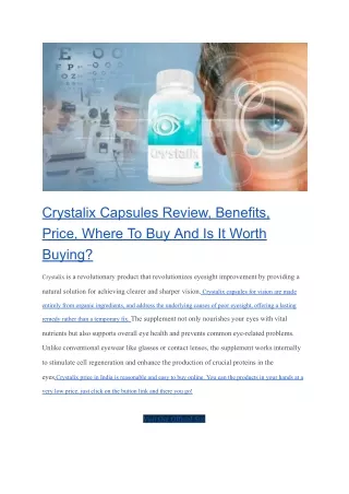 Crystalix capsules benefits