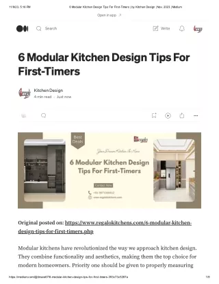 6 Modular Kitchen Design Tips For First-Timers