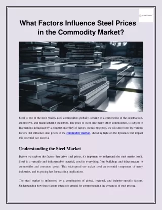 What Factors Influence Steel Prices in the Commodity Market