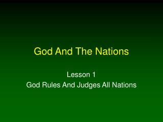 God And The Nations