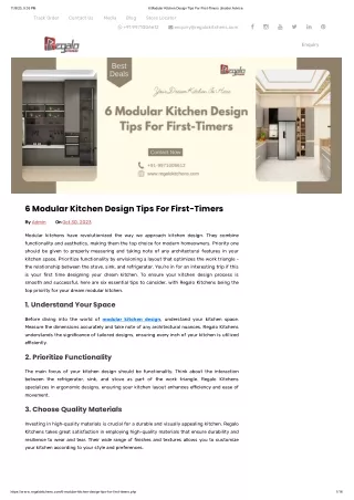 6 Modular Kitchen Design Tips For First-Timers