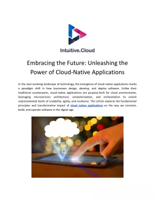 Cloud Native Applications