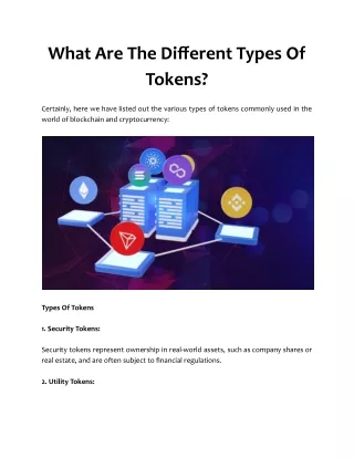 What Are The Different Types Of Tokens