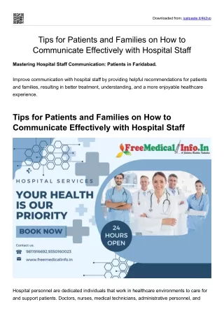 How to Communicate Effectively with Hospital Staff