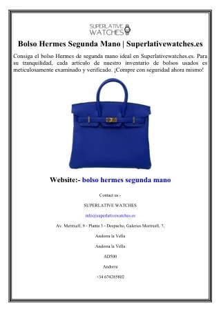 Bolso Hermes Segunda Mano  Superlativewatches.es