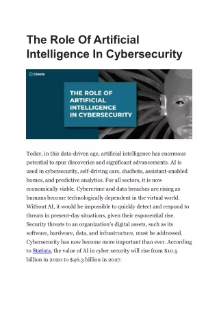 The Role Of Artificial Intelligence In Cybersecurity