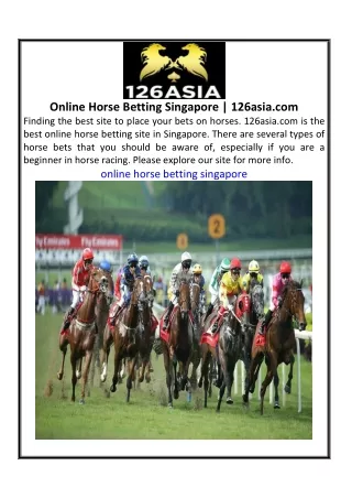 Online Horse Betting Singapore  126asia.com