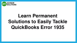 A Quick Way To Fix QuickBooks Error 1935