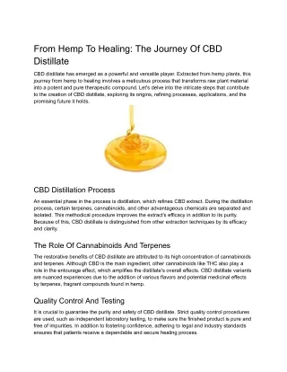 From Hemp To Healing_ The Journey Of CBD Distillate