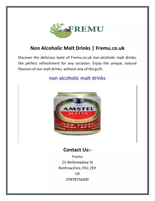 Non Alcoholic Malt Drinks | Fremu.co.uk