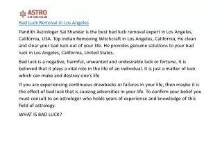 Bad Luck Removal in Los Angeles