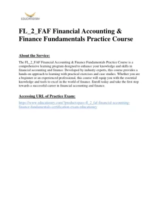 FL_2_FAF Financial Accounting & Finance Fundamentals Practice Course