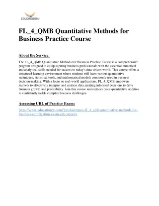 FL_4_QMB Quantitative Methods for Business Practice Course
