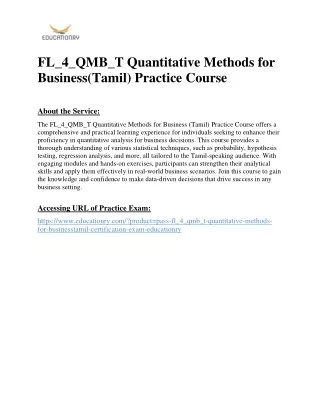 FL_4_QMB_T Quantitative Methods for Business(Tamil) Practice Course
