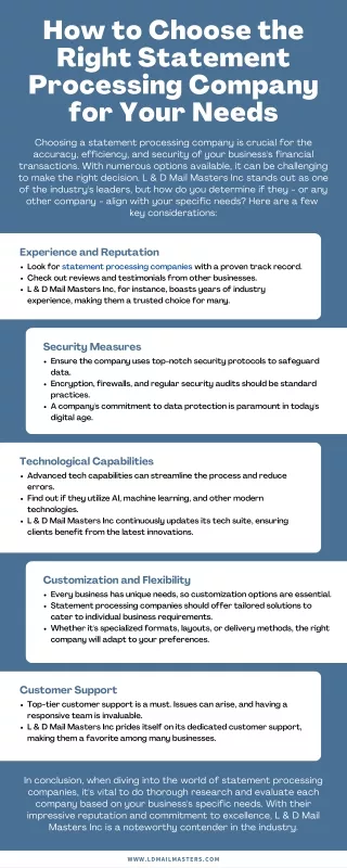 How to Choose the Right Statement Processing Company for Your Needs