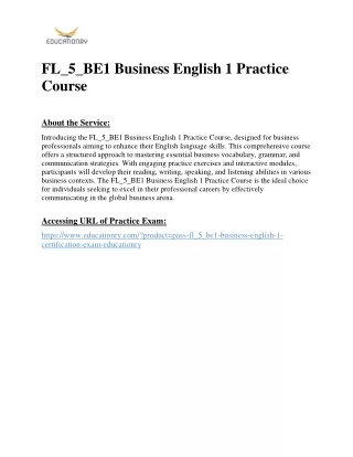 FL_5_BE1 Business English 1 Practice Course