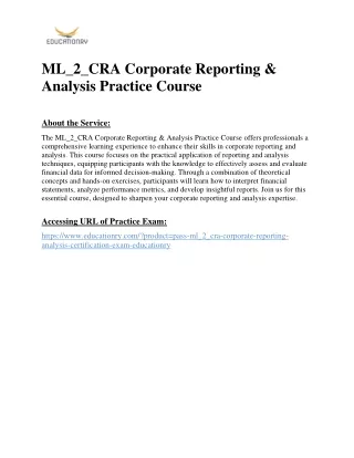 ML_2_CRA Corporate Reporting & Analysis Practice Course