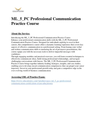 ML_5_PC Professional Communication Practice Course