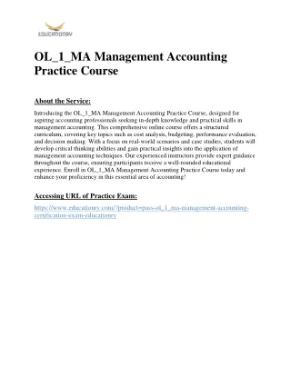 OL_1_MA Management Accounting Practice Course