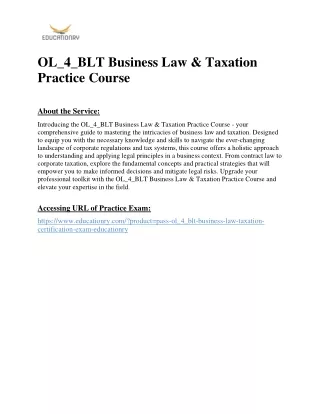 OL_4_BLT Business Law & Taxation Practice Course