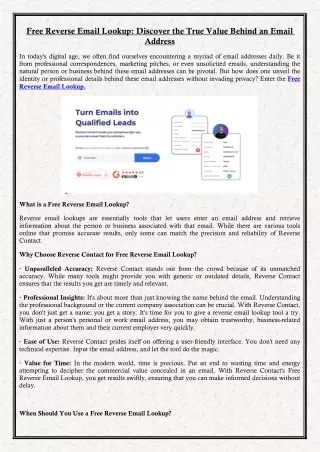 Free Reverse Email Lookup