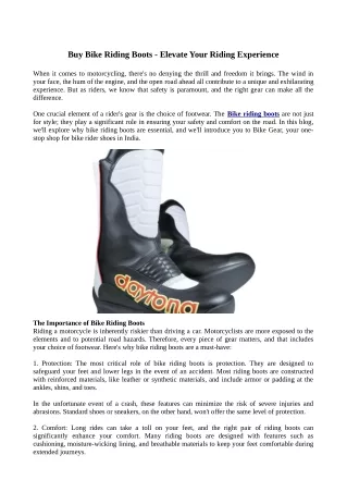 Buy Bike Riding Boots - Elevate Your Riding Experience