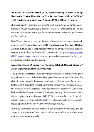 PR-NIR Spectroscopy Market
