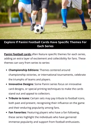 Explore If Panini Football Cards Have Specific Themes For Each Series