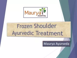 Frozen Shoulder Ayurvedic Treatment