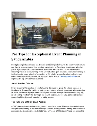 Pro Tips for Exceptional Event Planning in Saudi Arabia