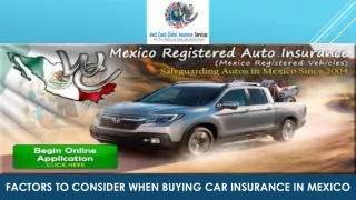 Factors to Consider When Buying Car Insurance in Mexico