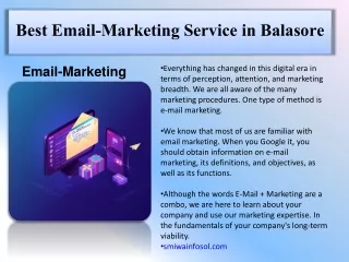 Best E- Mail Marketing Service in Balasore smiwa infosol