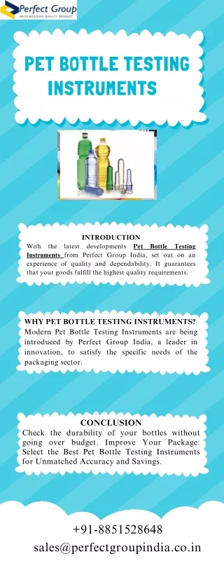 Pet bottle testing instruments | Perfect Group India