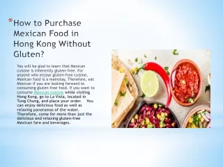 How to Purchase Mexican Food in Hong Kong