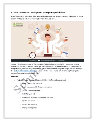 A Guide to Software Development Manager Responsibilities