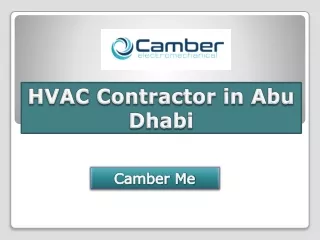 HVAC Contractor in Abu Dhabi