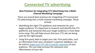 Connected TV advertising