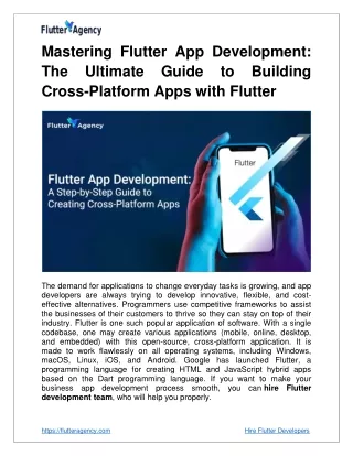 Flutter App Development A Complete Guide to Develop Projects with Flutter