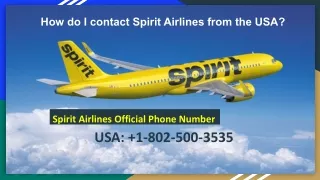 How do I contact Spirit Airlines from the USA