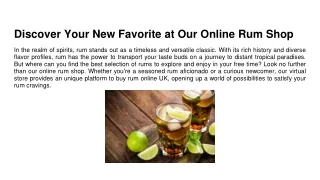 Discover Your New Favorite at Our Online Rum Shop