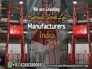 Hydraulic Goods Lift Chennai|Tamilnadu|Trichy|Andhra|Telangana|India
