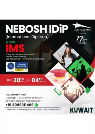Calculate your Next Move to Create a Safer Atmosphere - Nebosh I dip In Kuwait