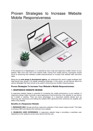 Proven Strategies to Increase Website Mobile Responsiveness