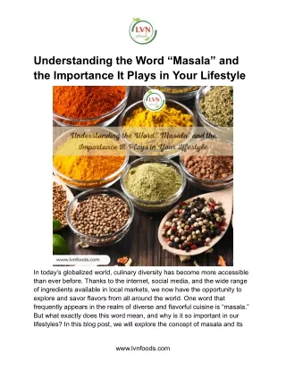 Understanding the Word “Masala” and the Importance It Plays in Your Lifestyle