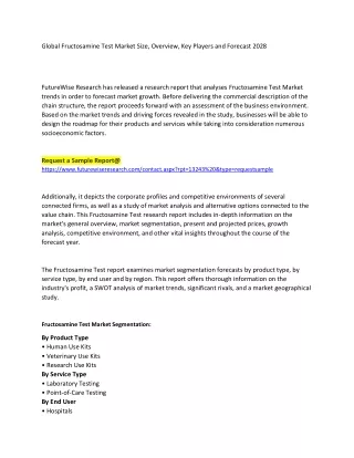 Fructosamine Test Market