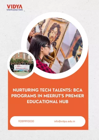 Nurturing Tech Talents BCA Programs in Meerut's Premier Educational Hub