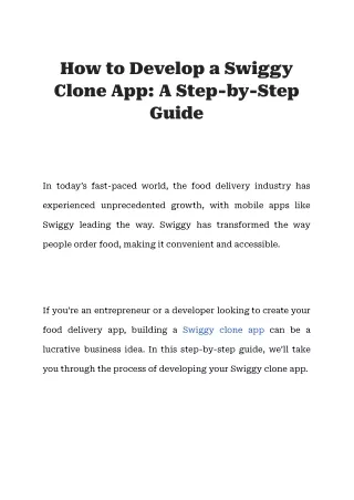 How to Develop a Swiggy Clone App_ A Step-by-Step Guide